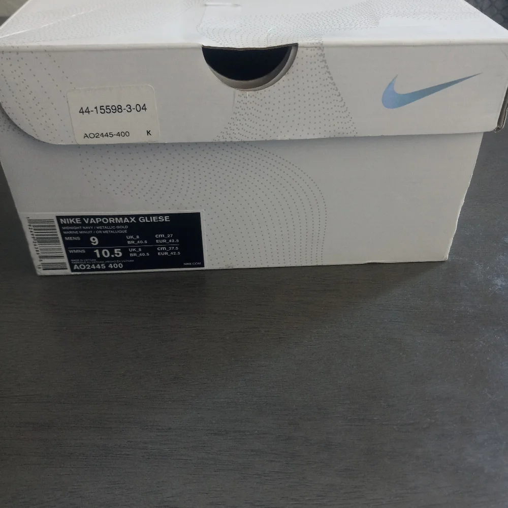 Mens Nike Vapormax Gliese Midnight Navy/Metallic Gold Size 9 - Picture 12 of 12